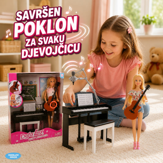 Muzička lutka sa gitarom i klavirom